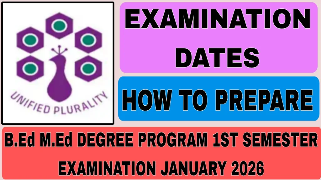 B.Ed M.Ed Degree Program 1st Sem Examination Jan 2026