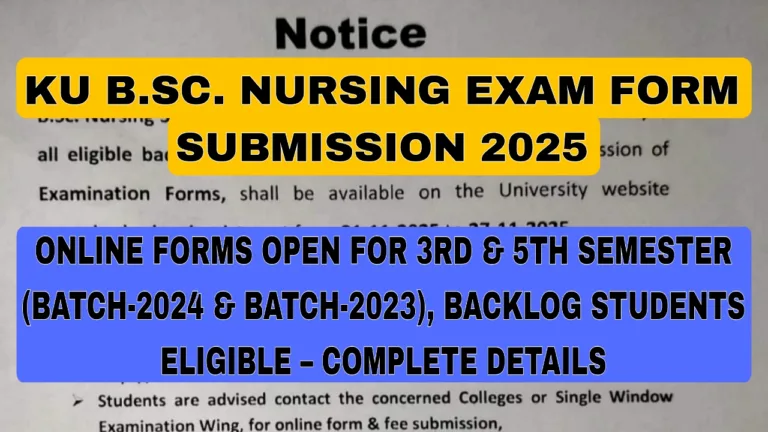 KU B.Sc. Nursing Exam Form Submission 2025